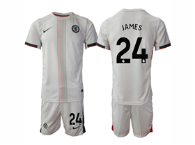 Chelsea F.C. 2025/26 Away White Jersey with #24 James Printing