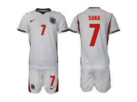 England 2026 Home White Soccer Jersey with #7 Saka Printing
