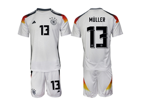 Germany 2024 Home White Soccer Jersey with #13 Müller Printing