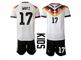 Germany 2026 Youth Home White Soccer Jersey with #17 Wirtz Printing
