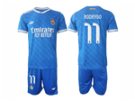 Real Madrid CF 2025/26 Third Blue Soccer Jersey with #11 Rodrygo Printing
