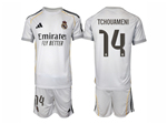 Real Madrid CF 2025/26 Home White Soccer Jersey with #14 Tchouameni Printing