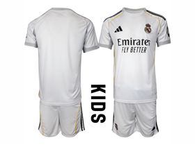 Real Madrid CF 2025/26 Home Youth White Soccer Jersey