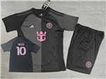 Inter Miami CF 2025 Youth Away Black Soccer Jersey with #10 Messi Printing