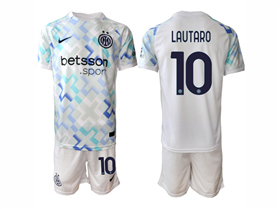 Inter Milan 2025/26 Away White Soccer Jersey with #10 	Lautaro Printing