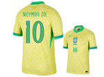 Brazil 2024 Home Gold Soccer Jersey with #10 Neymar Jr. Printing