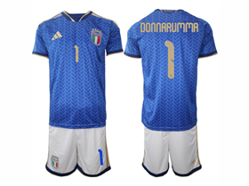 Italy 2026 Home Blue Soccer Jersey with #1 Donnarumma Printing