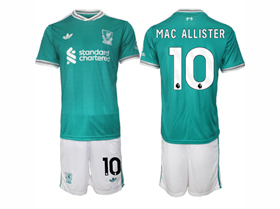 Liverpool F.C. 2025/26 Third Green Soccer Jersey with #10 Mac Allister Printing
