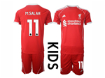 Liverpool F.C. 2025/26 Youth Home Red Soccer Jersey with #11 M.Salah Printing