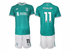 Liverpool F.C. 2025/26 Third Green Soccer Jersey with #11 M.Salah Printing