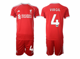 Liverpool F.C. 2025/26 Home Red Soccer Jersey with #4 Virgil Printing