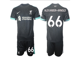 Liverpool F.C. 2024/25 Away Black Soccer Jersey with #66 Alexander-Arnold Printing