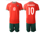 Portugal 2025 Home Red Soccer Jersey with #10 Bernardo Printing