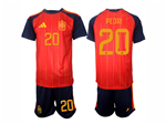 Spain 2026 Home Red Soccer Jersey with #20 Pedri Printing
