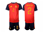 Spain 2026 Home Red Soccer Jersey with #2 Carvajal Printing