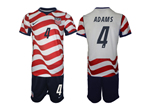 USA 2026 Home White Soccer Jersey with #4 Adams Printing